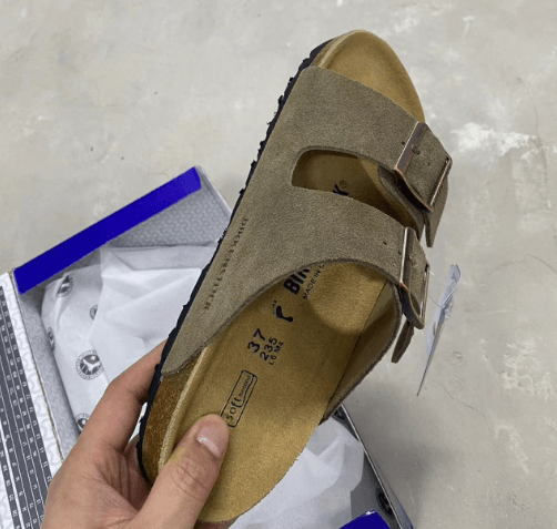 Two button gray green/cow suede