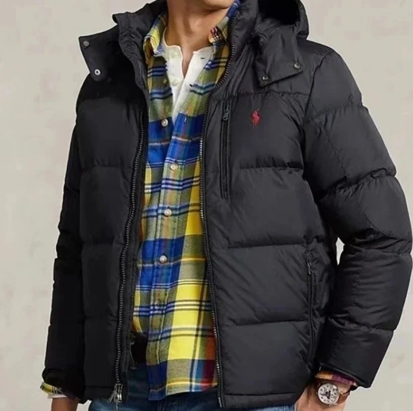 Black down cotton jacket